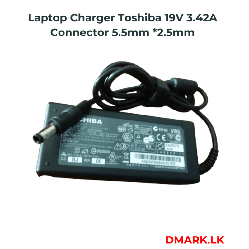 Laptop Charger Toshiba 19V 3.42A Connector 5.5mm *2.5mm
